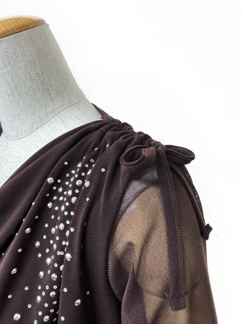 【レアカラー】新品　社交ダンス　ブラウン　カットソーｄ133