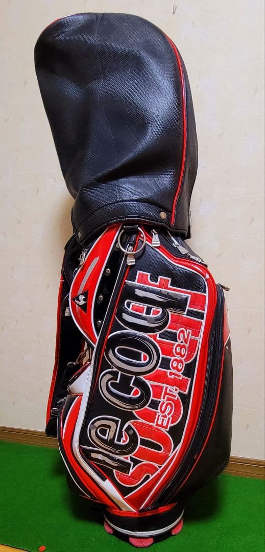 le coq sportif 　ゴルフキャディバッグ 　赤黒