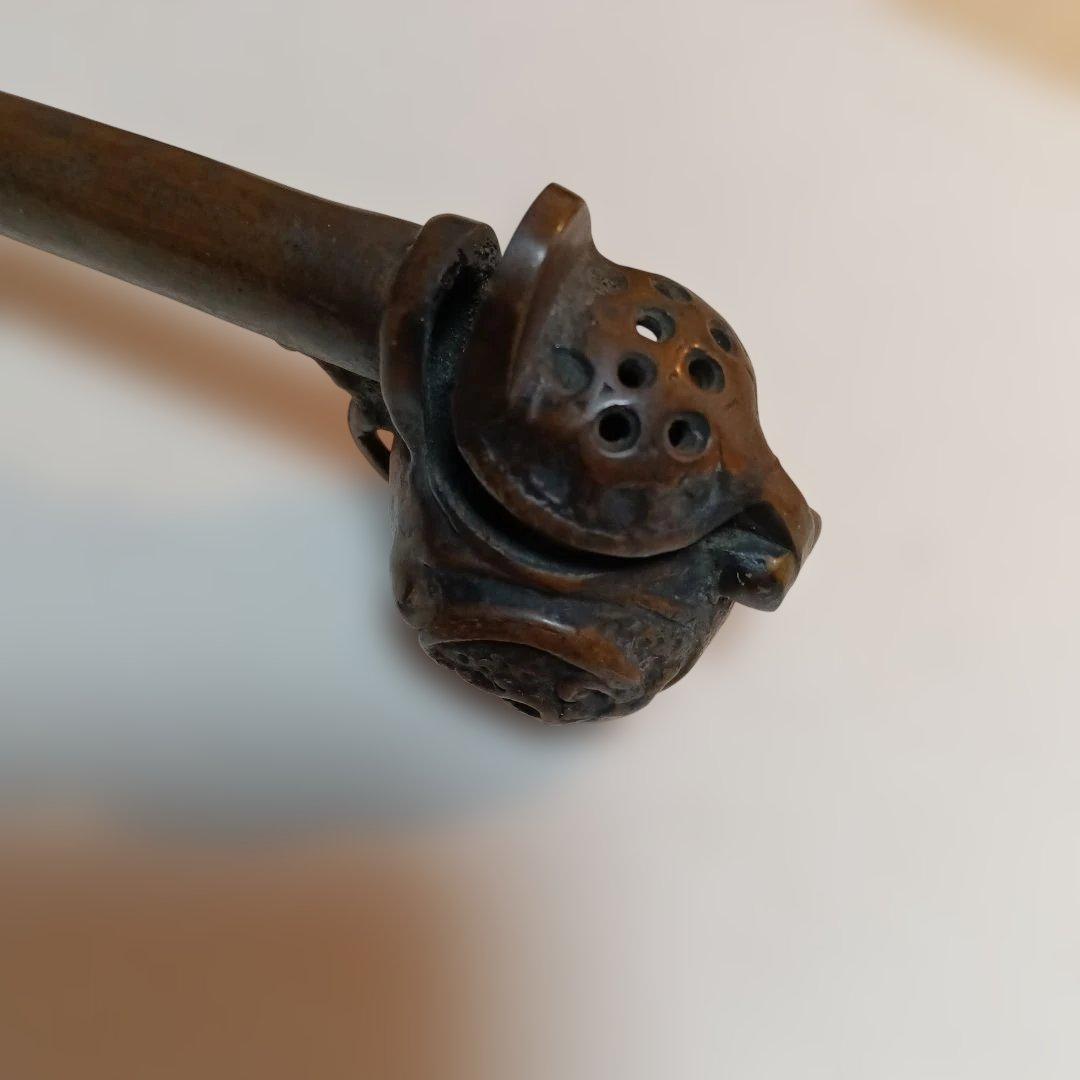 211..金属製の江戸時代の筆と墨壺、携帯用具、極小品、絵画のモチーフ使用