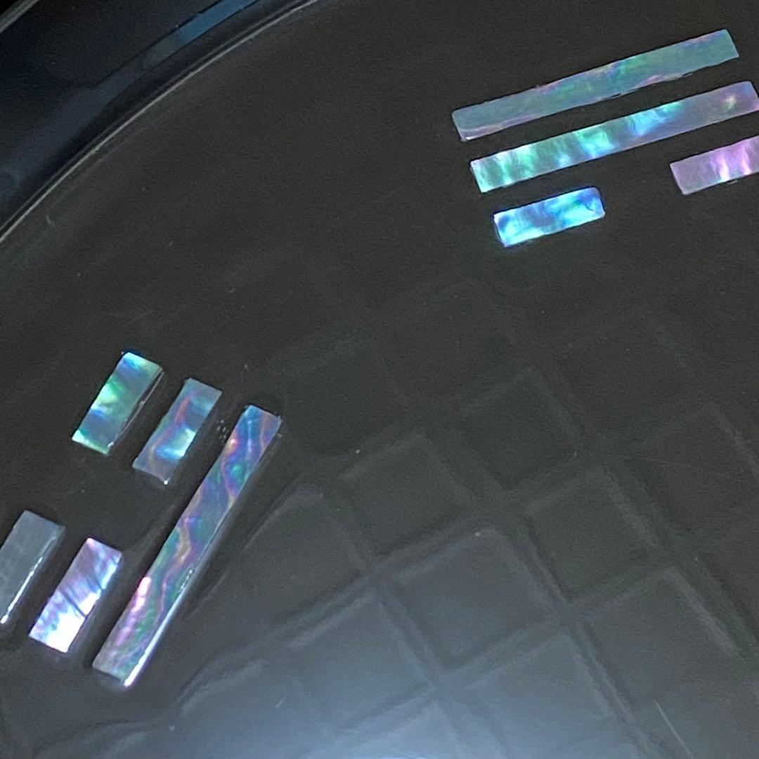 茶道具　八卦盆　真塗　貝入