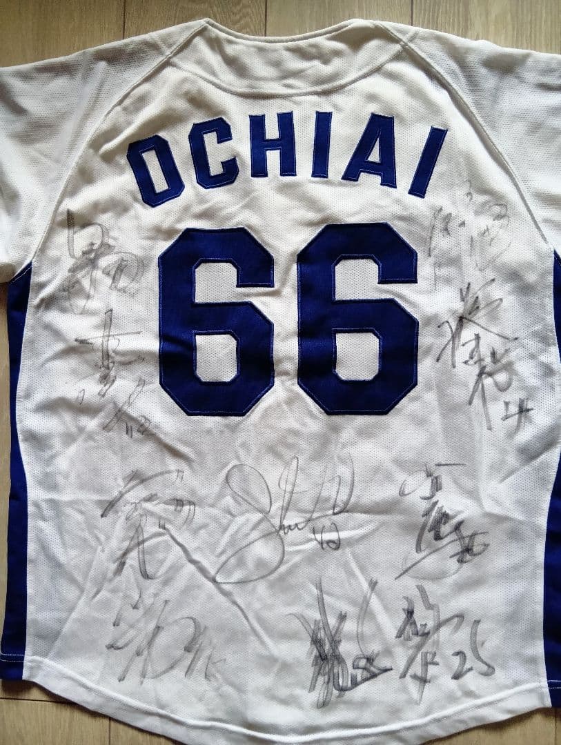 【20選手サイン】中日　ドラゴンズ　落合　ホーム　ユニフォーム　ミズノ　M