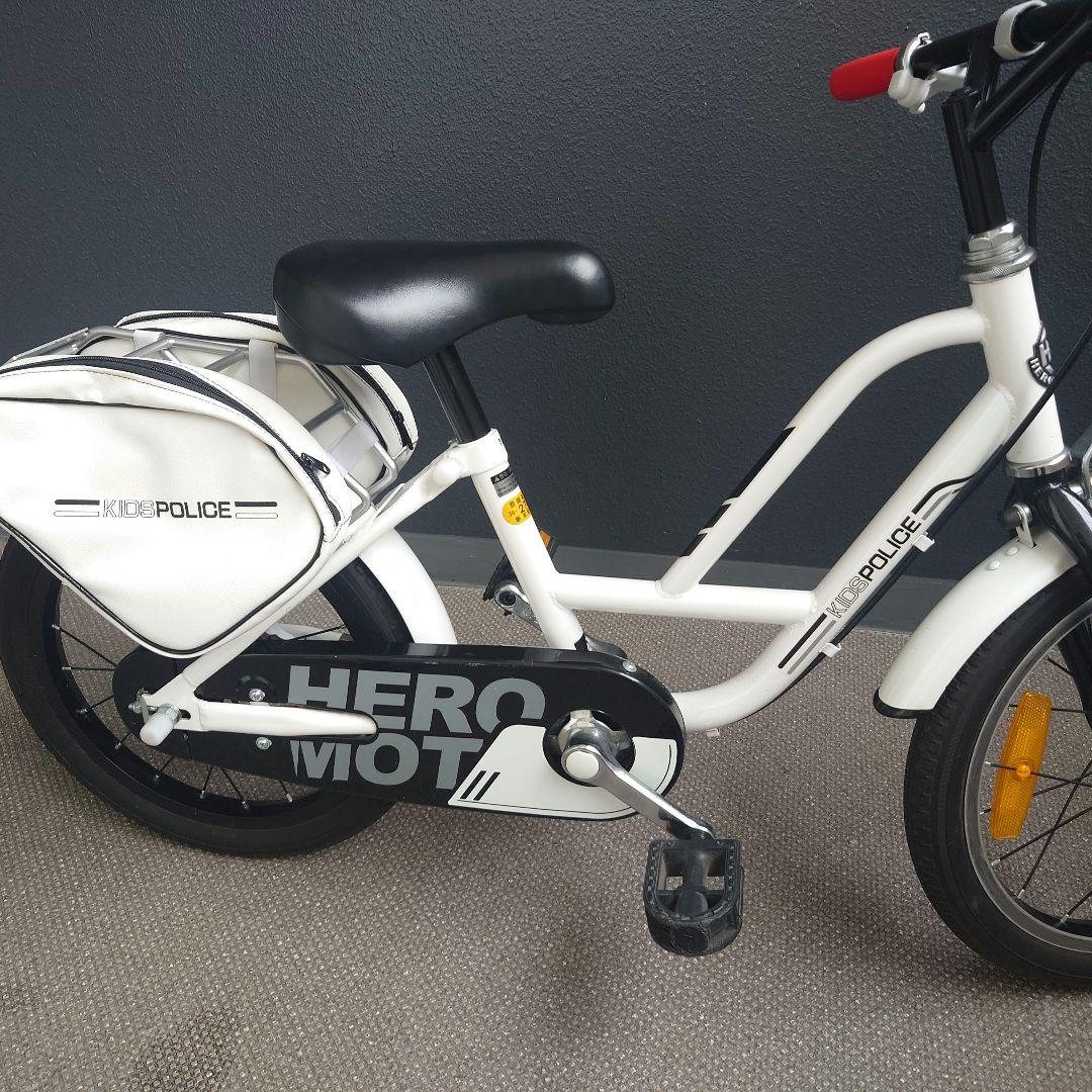 (直接取引　配送不可)キッズポリス自転車 ホワイト16インチ