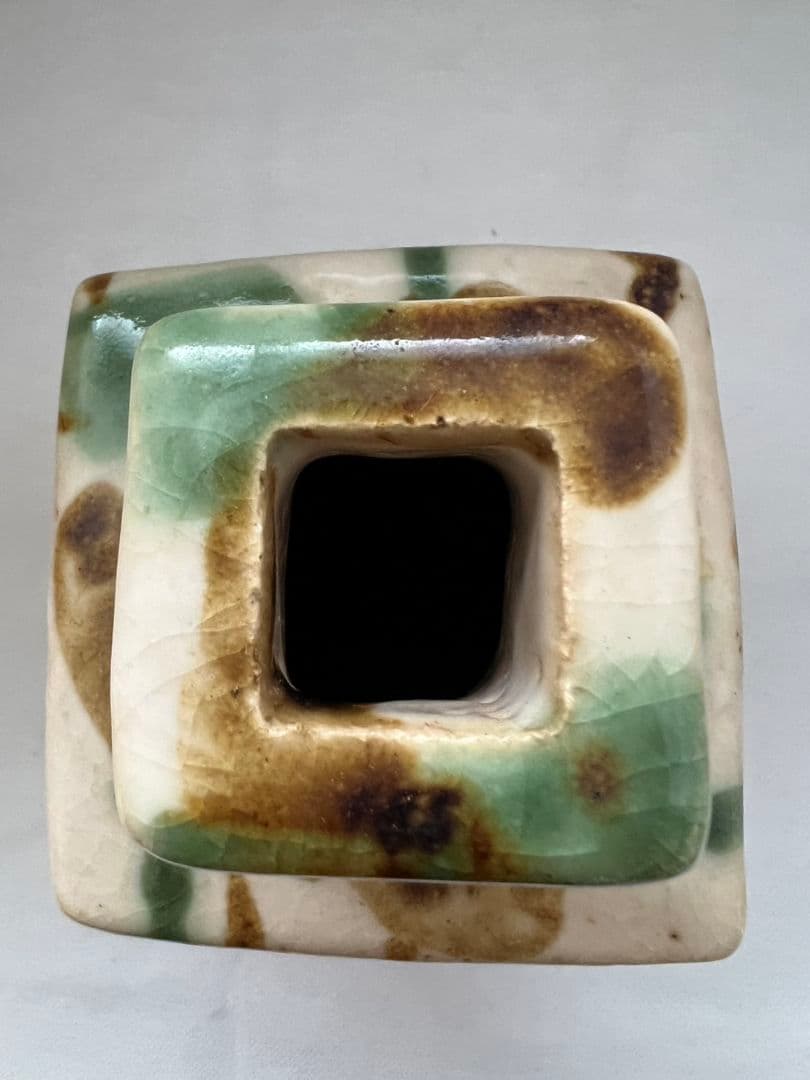 三彩 角瓶 (花器) 楠木英三(師 河井寛次郎)