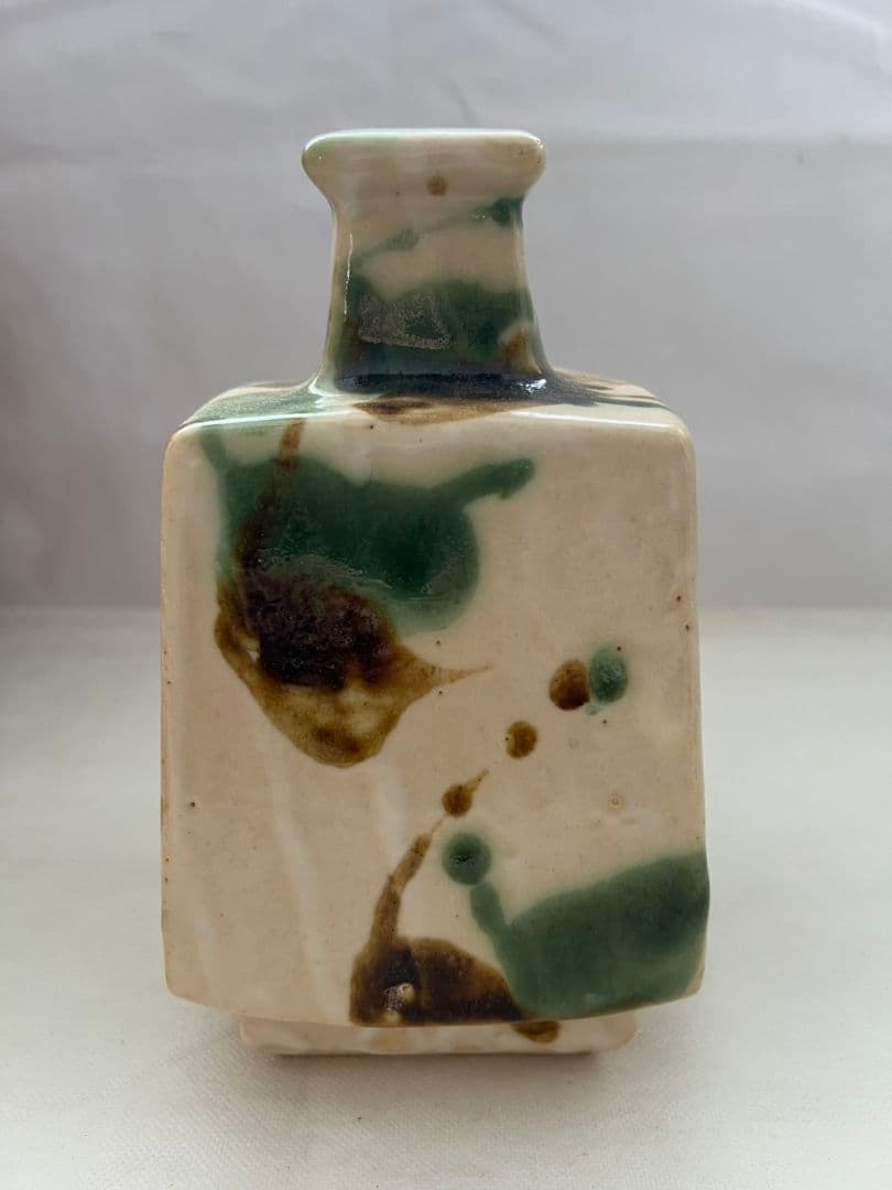 三彩 角瓶 (花器) 楠木英三(師 河井寛次郎)