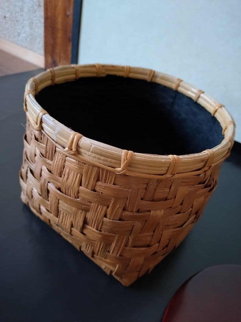 2 蓮組菜篭　茶道具 　籠　篭 安藤竹良斎　共箱