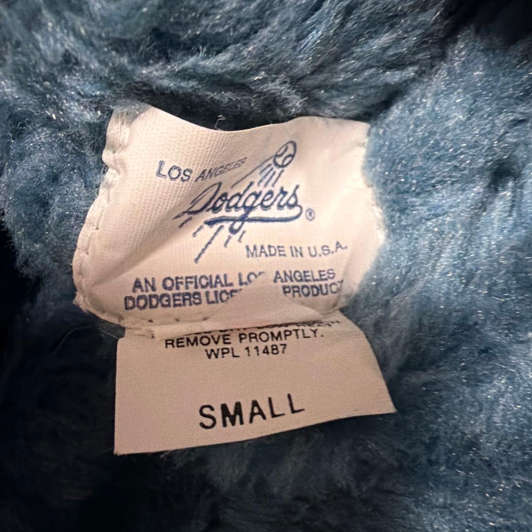 Dodgers サテンジャケット 青