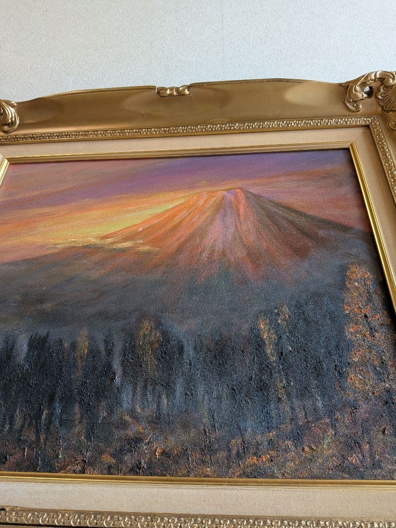 赤富士山 油絵