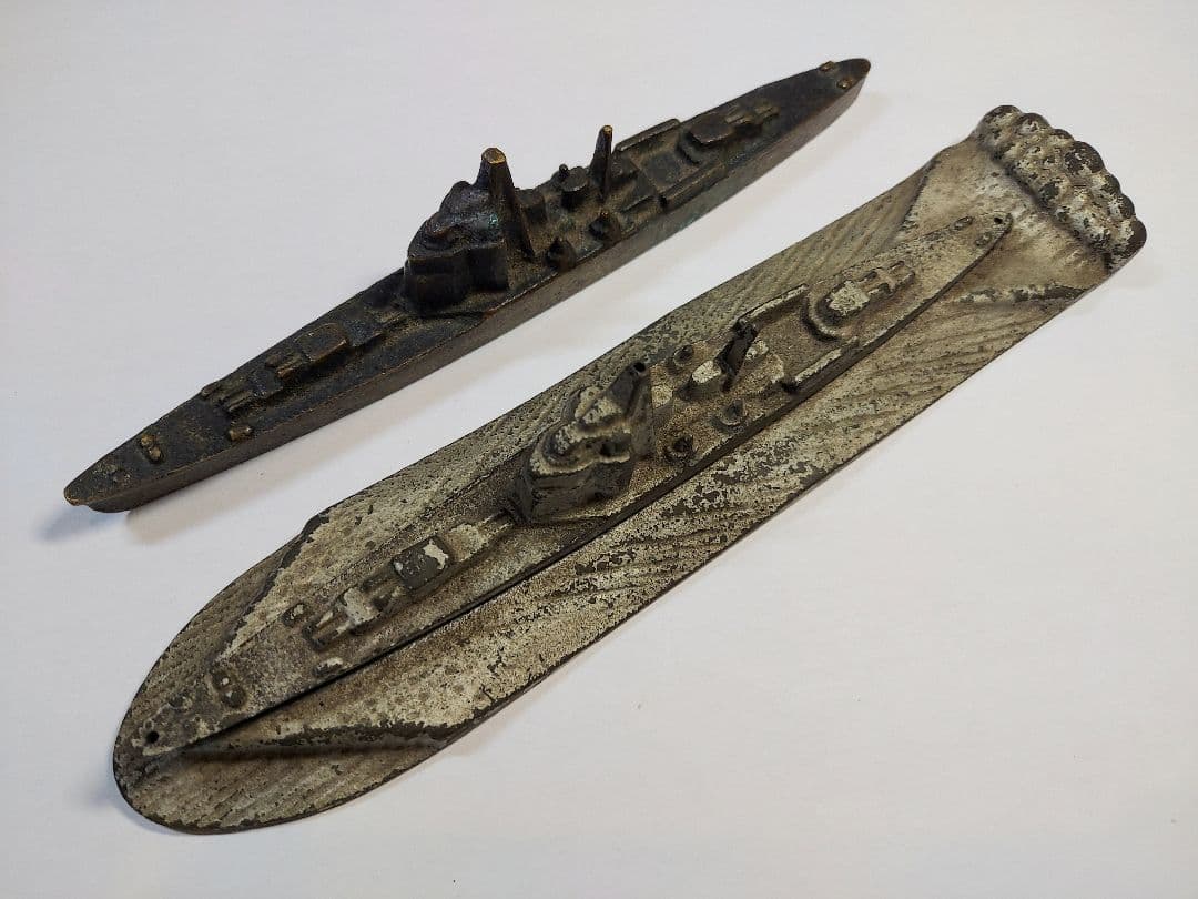 戦前 戦艦文鎮 2個