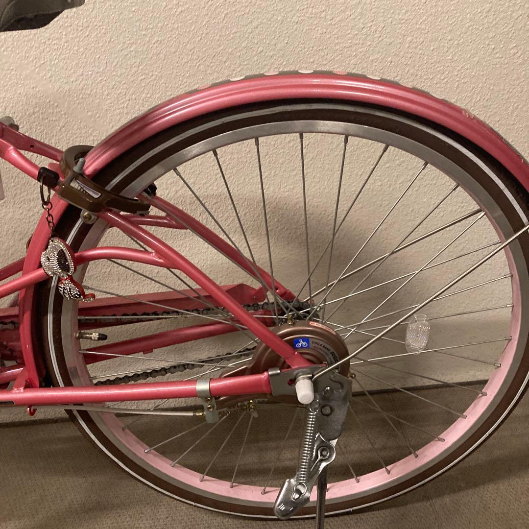 ピンクシティサイクル 自転車　子供用　女の子　24インチ　ヘルメット付き