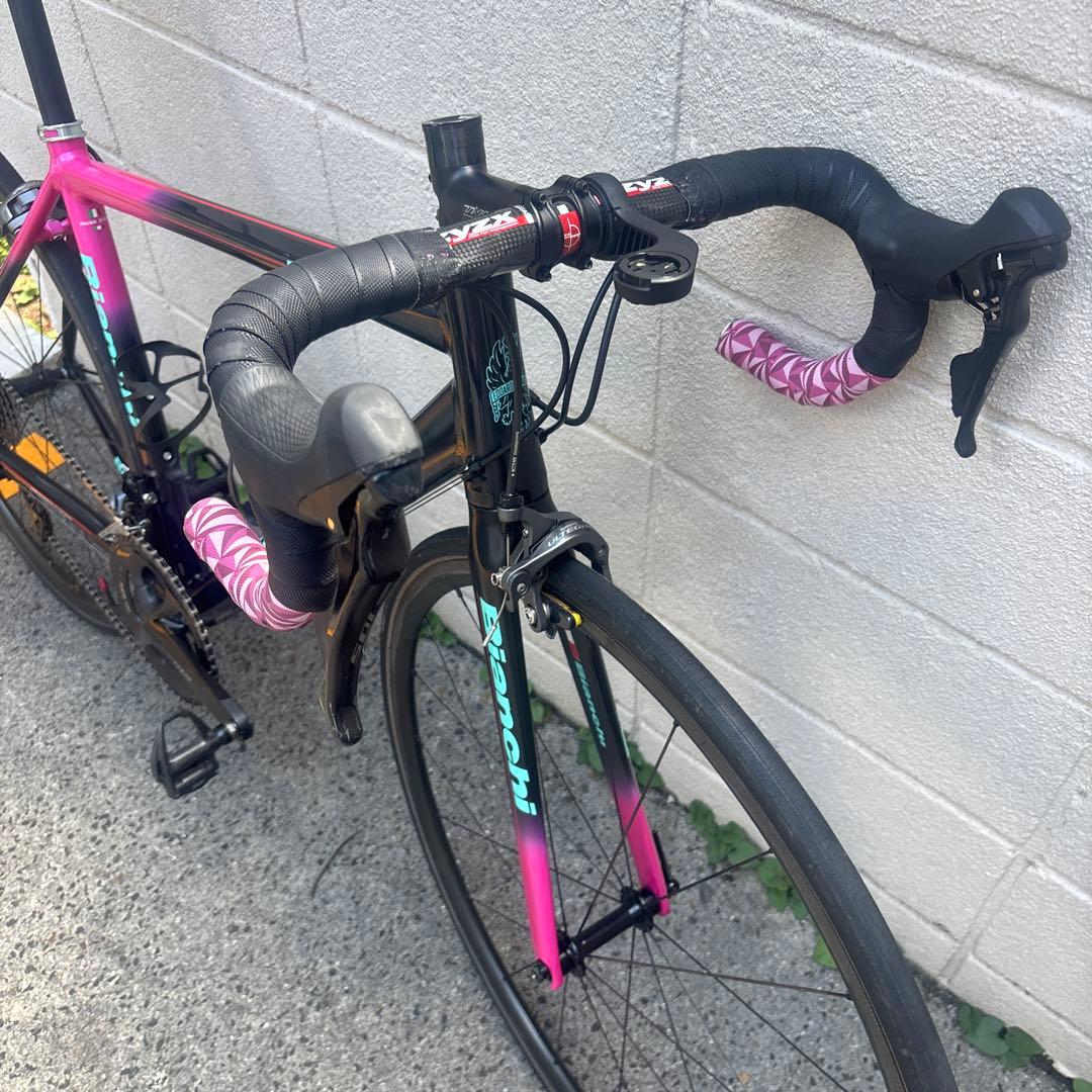 【再値下/軽量】Bianchi FENICE PRO(黒×ピンク) サイズ55