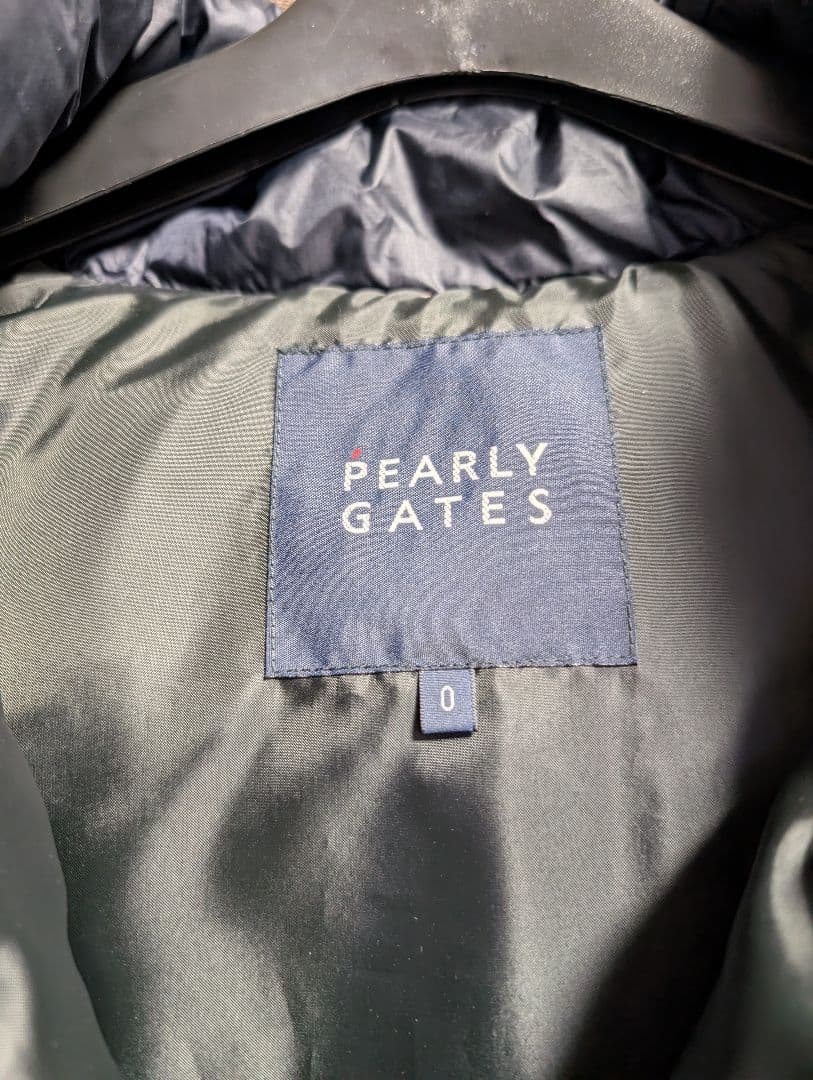 ​パーリーゲイツ ダウンベスト 0 S レディース 黒 総柄 ロゴ ニコちゃん