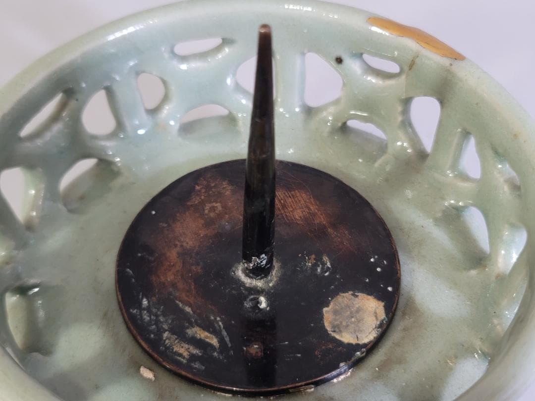 古美術 中国 天龍寺 青磁 燭台 茶道具伝来