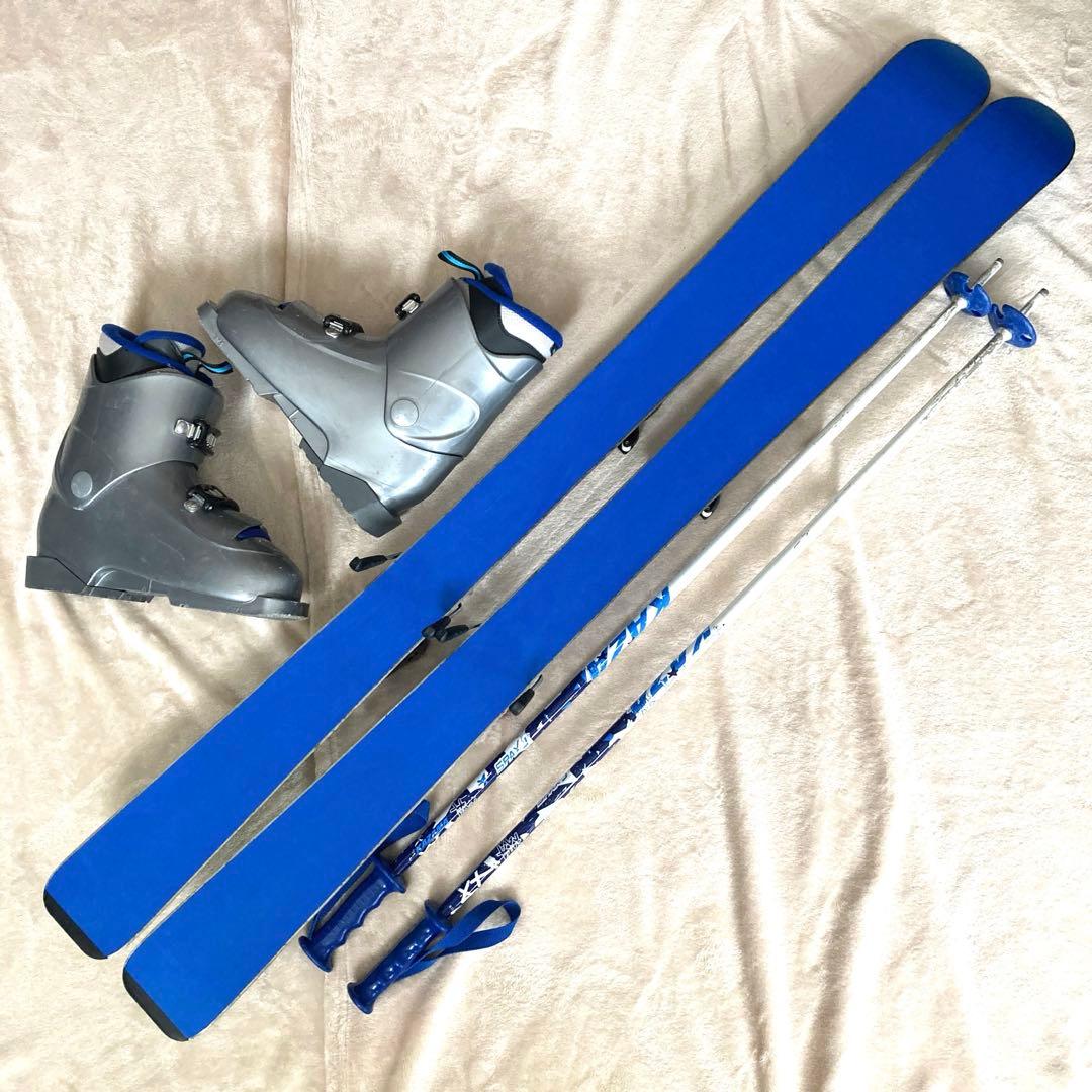 スキー３点セットスキーセットスキー板120cmスキー靴23〜23.5ジュニア男女