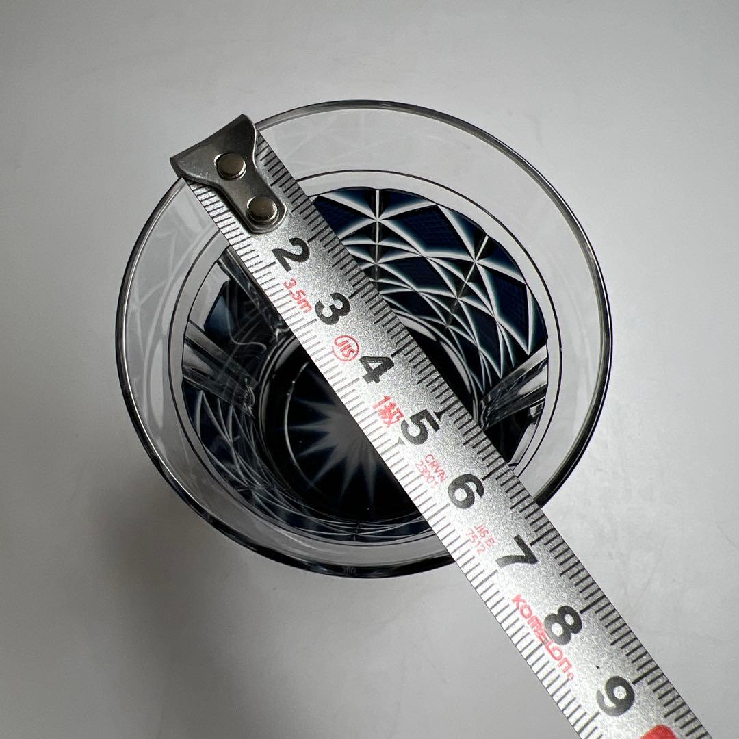 薩摩切子　島津磯斉　色被せ切子ガラス　タンブラー　共箱　東Y7-1205☆2F