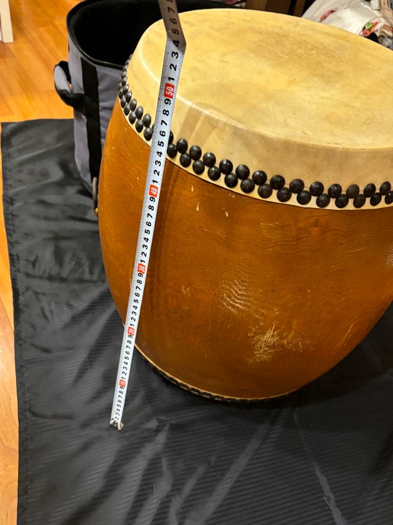 価格30万円程●堀田新五郎 和太鼓 長胴太鼓 打面36cm 1尺２寸 カバー付属