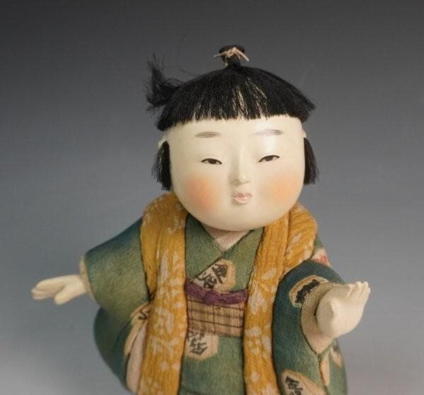 岡本玉水 木目込人形『酉の市』共箱 人形 飾り物