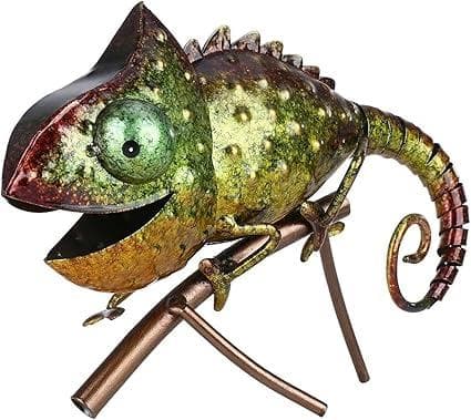 * カメレオン 彫刻 金属 飾り装飾 置物 鉄 動物 家具 野生 屋内 屋外