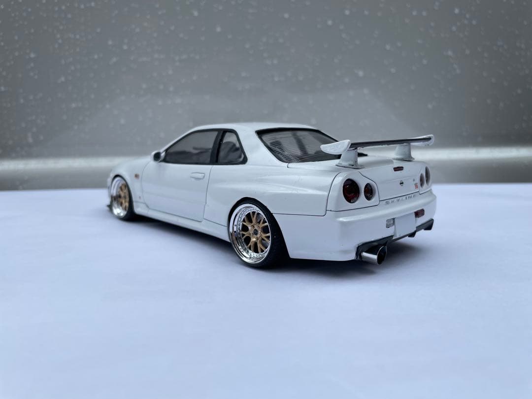 1/24 スカイラインR34GT-Rちょい改造の完成品