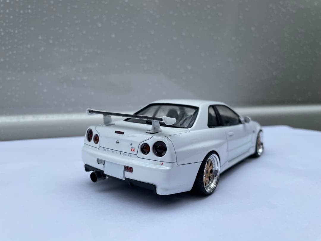 1/24 スカイラインR34GT-Rちょい改造の完成品