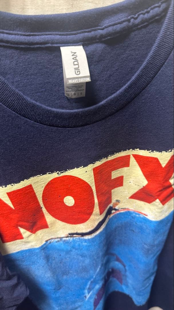 Lサイズ　NOFX Tシャツ　ネイビー　ジョーズ　パロディ