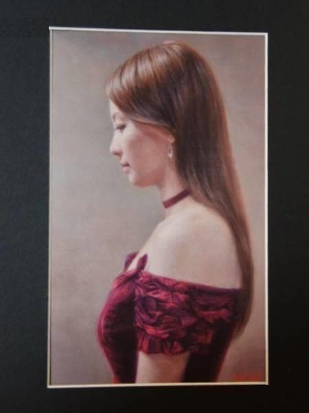 福井　欧夏、澄、希少画集画、高級新品額・額装付、作家のサイン入り