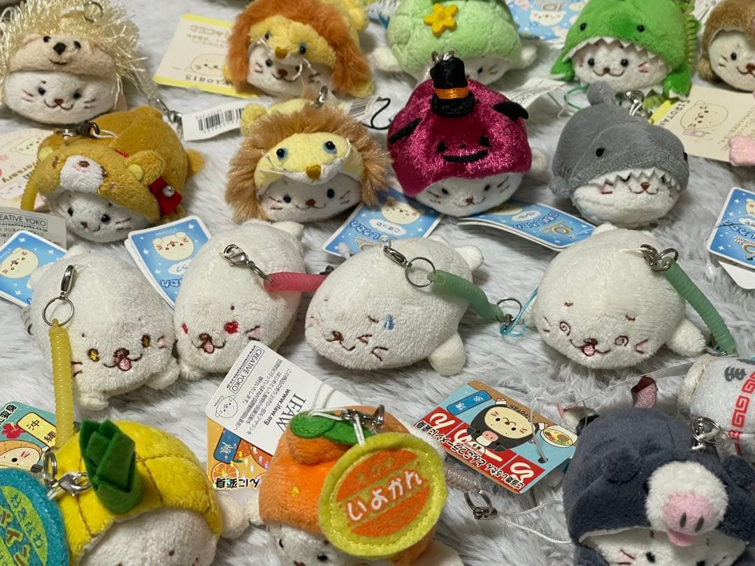 しろたん マスコットクリーナー ぬいぐるみ 45個セット 平成レトロ ストラップ