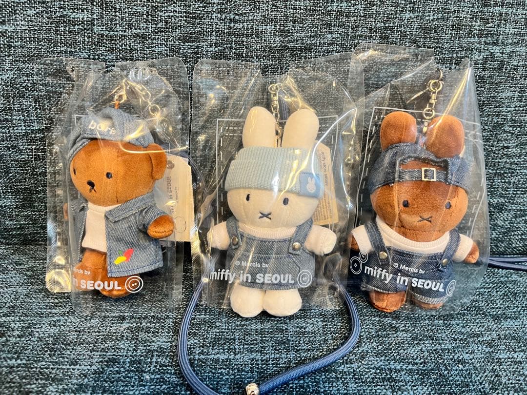 と*も様 【韓国ソウル限定】ミッフィー　デニム　エディション　キーリング　3体セ