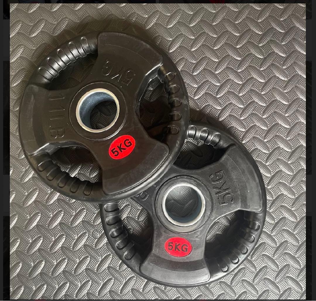 バーベルプレート［5kg×4］つラバーオリンピックシャフトΦ50mm