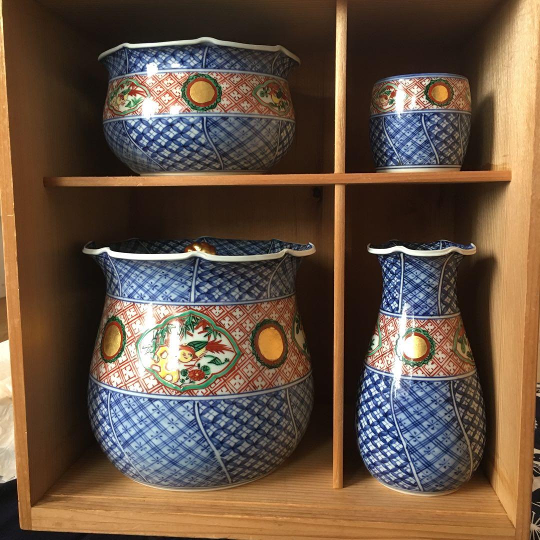 【お値段相談可】茶道具　皆具　赤絵　祥端　砂金袋　高野昭阿弥