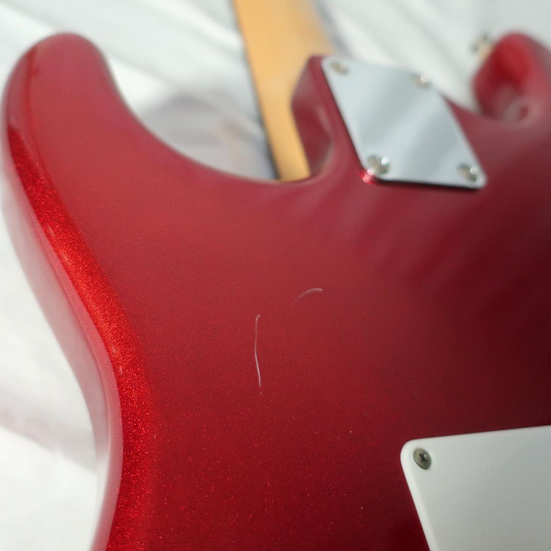 弦交換 Photogenic ストラトタイプ マッチングヘッドメタリックレッド