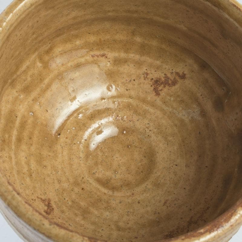 北大路魯山人作　黄瀬戸　茶碗　銘栄光　仕覆付　紫野　立花大亀極め箱　V　9874