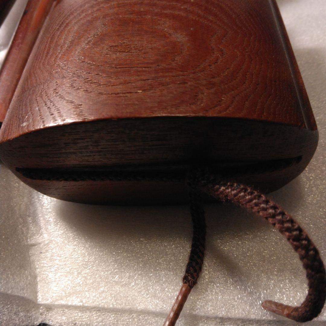 キセル入れ竹製筒状アンティーク 漢字彫刻付き　揚げ物　根付け　印籠