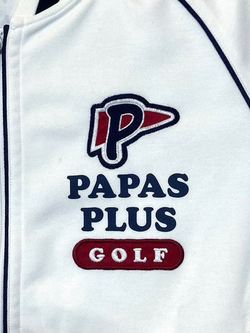 PAPAS PLUS GOLF ジップアップトラックジャケット（ホワイト／M）