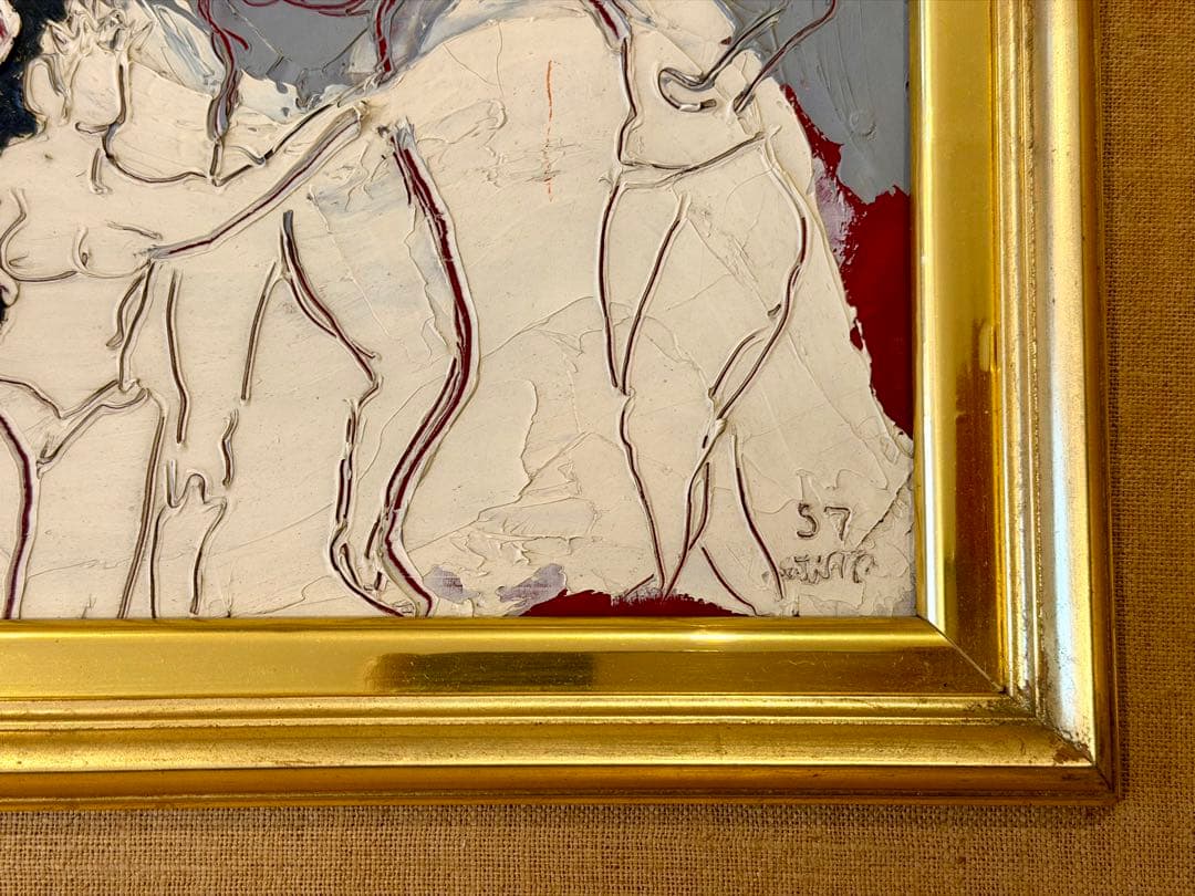 抽象表现主义 油彩画 厚涂技法 立体肌理 额装 #103