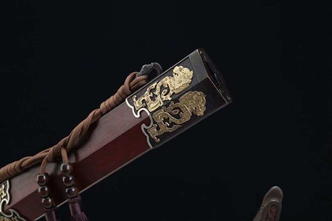 28寸三色銅龍神の剣（酸枝木型）古兵器   武具　刀装具　日本刀　模造刀