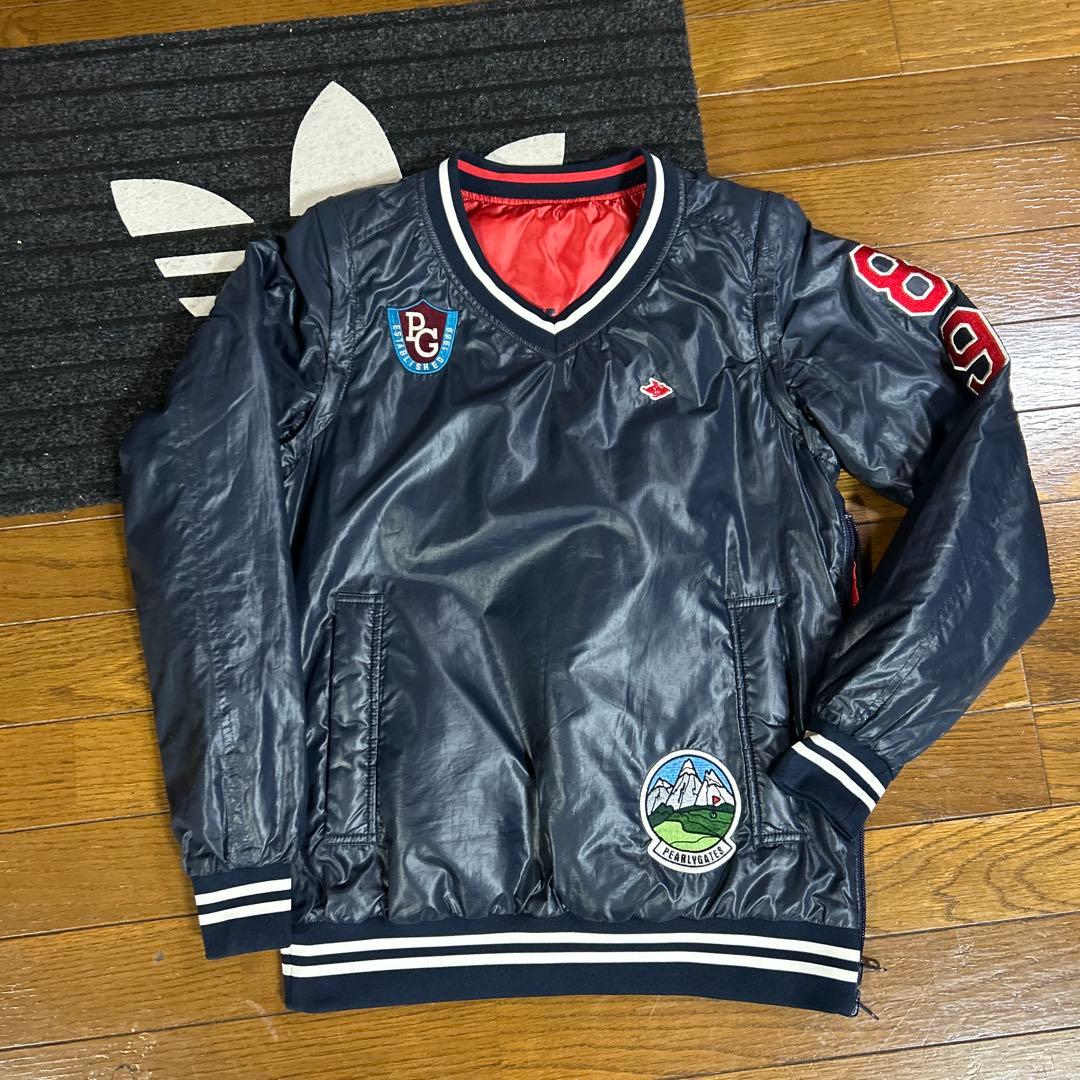 ネイビー Vネックジャケット リバーシブル希少PGロゴ 89