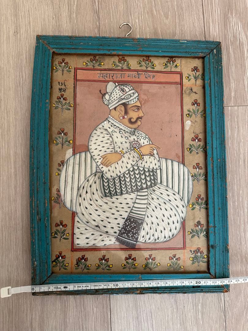 絵画 アンティーク ハンドメイド　インド　　マディー シンブロックプリント