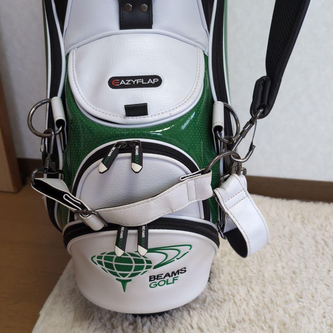 BEAMS GOLF キャディバッグ ホワイト/グリーン