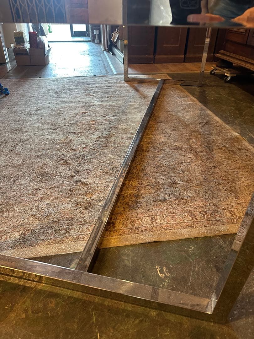 【東京都内23区配送無料】240cm ガラステーブル　事務　デザイナーズ　机