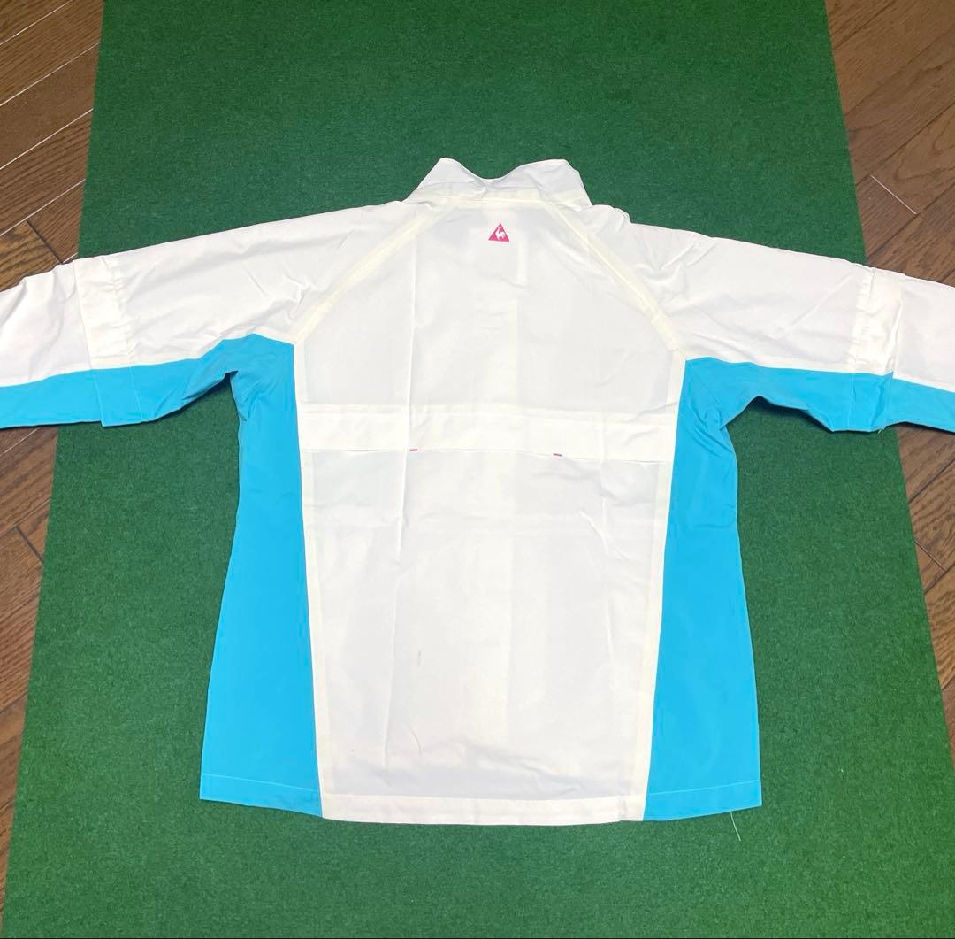 ルコック☆多機能レインウェア☆L☆ホワイト×ターコイズ