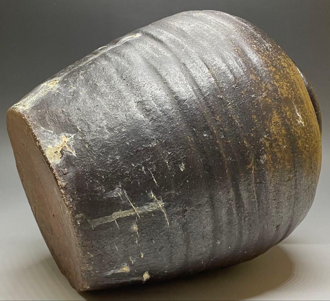 ヨシモ※プロフ必読※　古備前　室町末期　波状文壺　窯印有　w25w