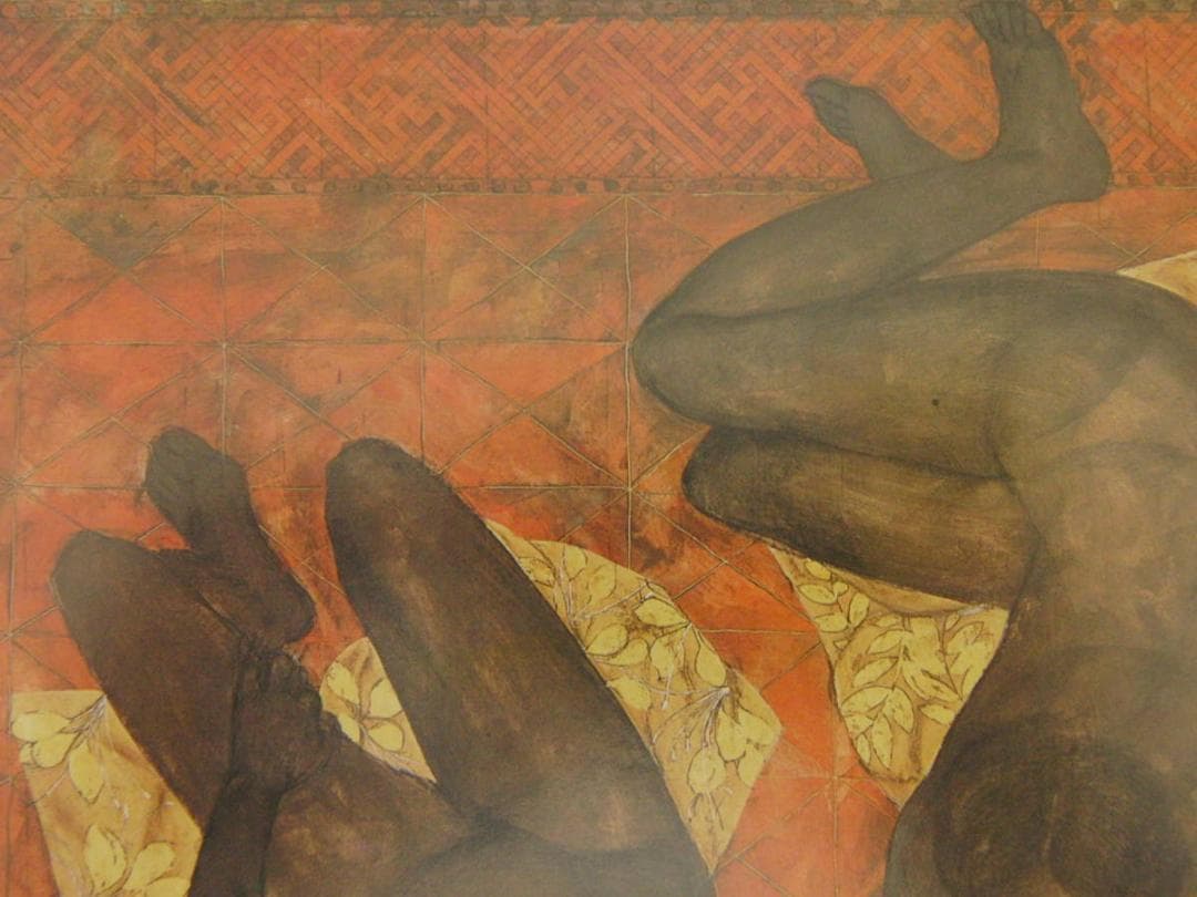 石本正、【夏日】、希少な額装用画集より、新品額装付、状態良好