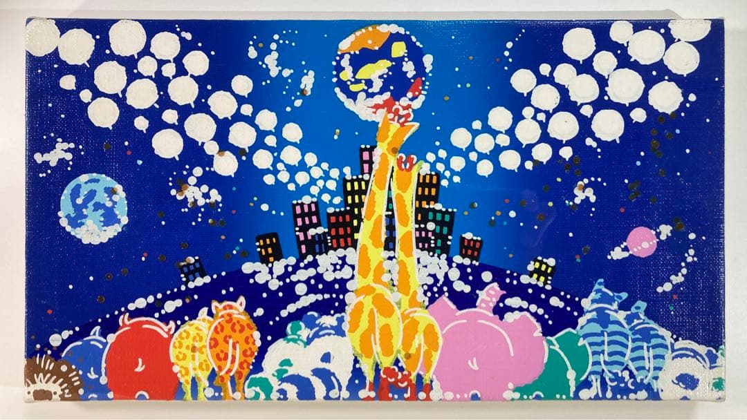 【真作】おかもとみわこ「ドリーム」油彩原画 直筆サイン 絵画 アート