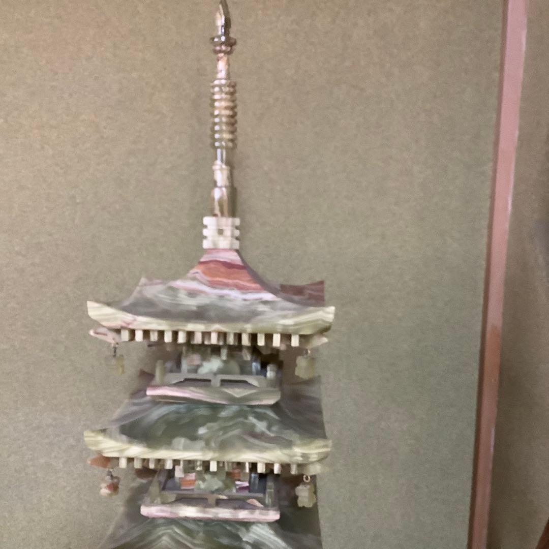翡翠製 五重塔置物 高さ約97cm