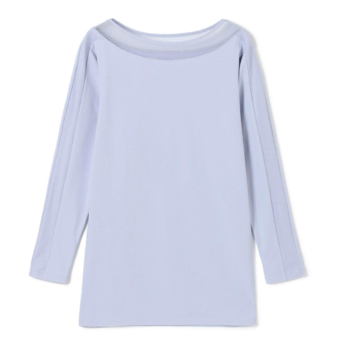 チャコット レースコンビ 長袖 ヘムフィット Tシャツ M ヨガウェア ロング丈