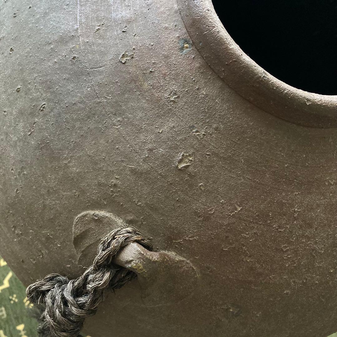 古備前　三耳大壺　陶器　室町時代