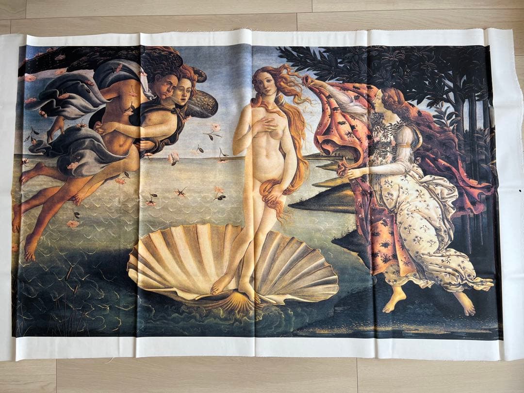 ボッティチェリ《ヴィーナスの誕生》　大判布製複製画　イタリアフィレンツェ製