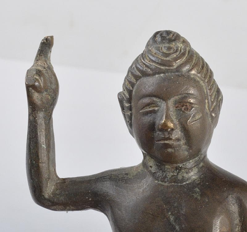 仏教美術　古銅　誕生仏　仏像　時代箱　D　R4270