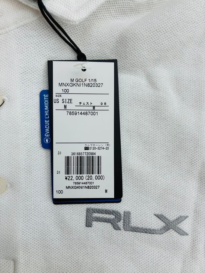 RLX ゴルフポロシャツ US Mサイズ ホワイト