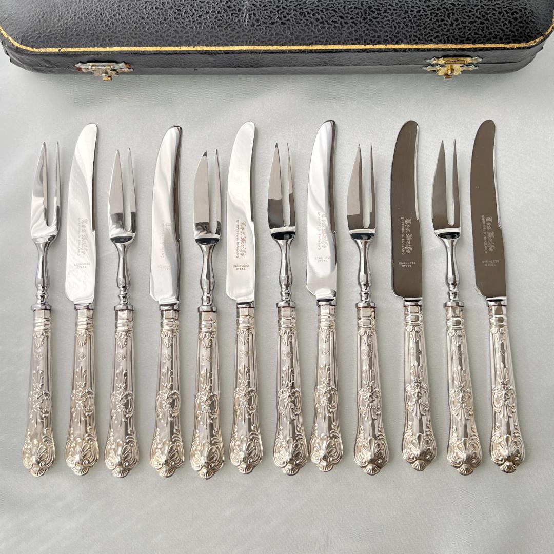 【HARRISON BROTHERS】【純銀ハンドル】キングスパターン12本